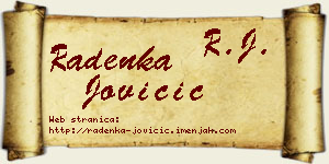 Radenka Jovičić vizit kartica